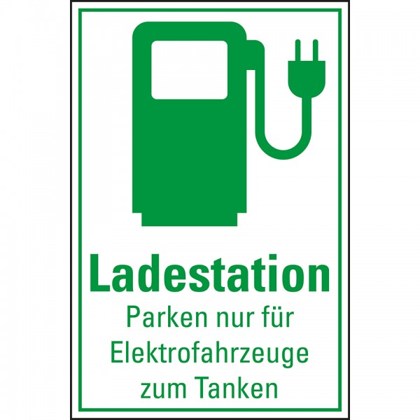 Dreifke® Schild I Hinweisschild Ladestation Elektrofahrzeug, mit Piktogramm, Kunststoff, 200x300mm