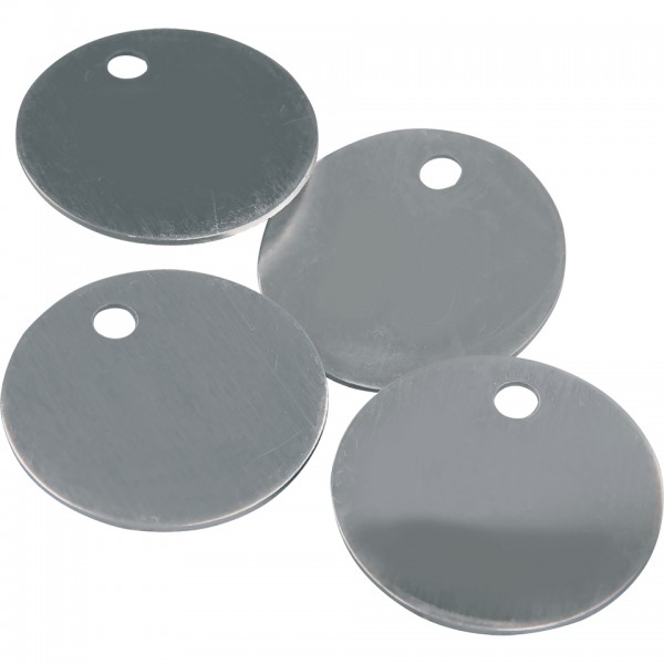 Dreifke® Kennzeichnungsmarken, blanko, glatt, Aluminium, Ø 25mm, 100/VE