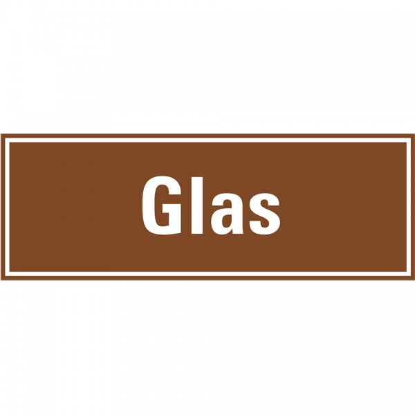 Dreifke® Aufkleber I Hinweisschild Glas, braun/weiß, Folie, selbstklebend, 297x105mm