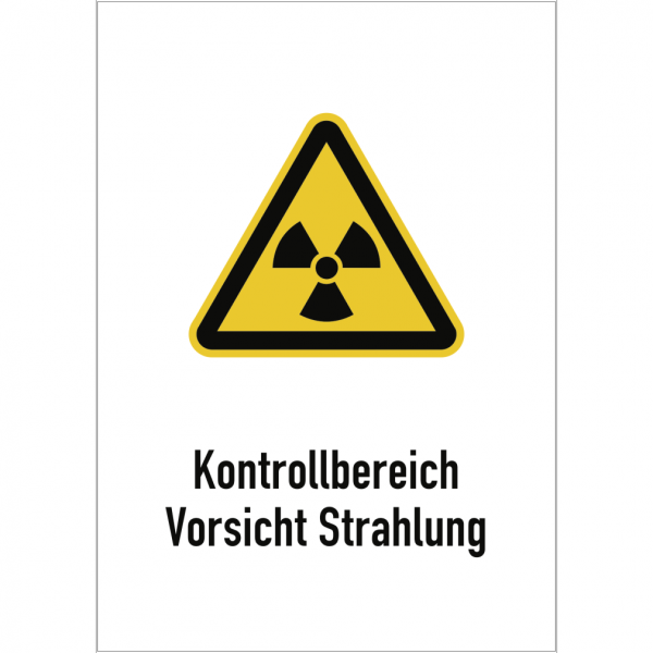Dreifke® Kontrollbereich Vorsicht Strahlung, Kombischild, Folie, 148x210 mm