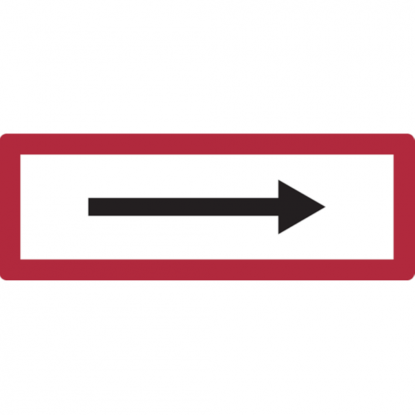 Dreifke® Feuerwehrschild, Richtungspfeil - DIN 4066 | Alu geprägt | 297x105 mm, 1 Stk