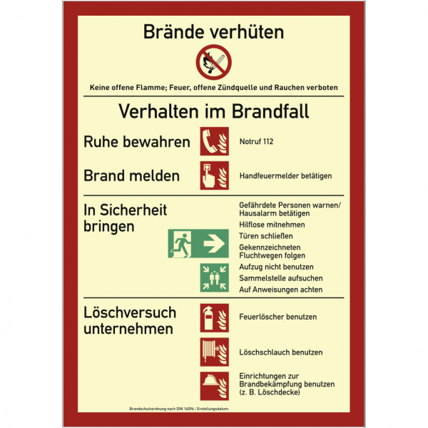 Dreifke® Schild Brandschutzordnung(mit Handfeuermelder),Teil A(2014),Kunststoff,nachl.,210x297mm