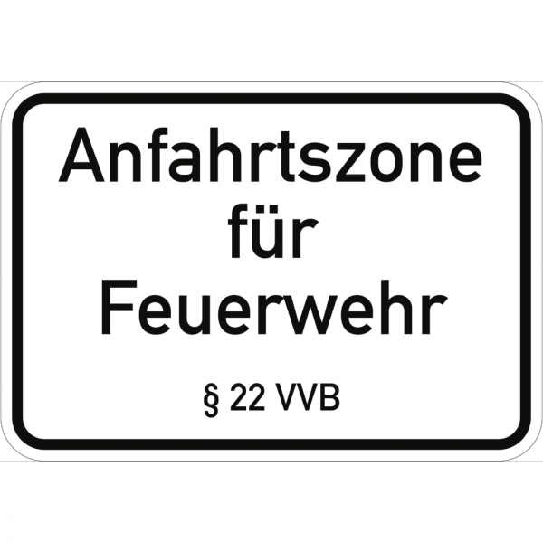 Dreifke® Schild Anfahrtszone für Feuerwehr § 22 VVB, Alu, 500x350 mm