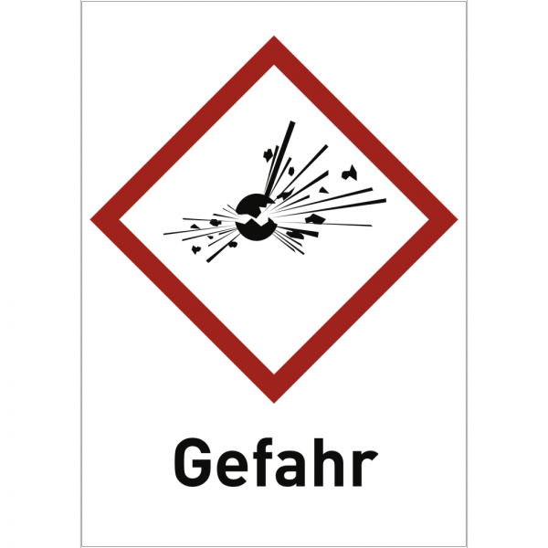 Dreifke® Aufkleber Explosiv (GHS 01) Gefahr, Folie, 26x37 mm, 500 Stück/Rolle