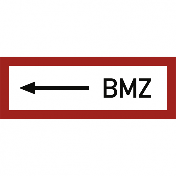 Dreifke® Schild BMZ linksweisend, Alu, reflektierend RA1, 297x105 mm