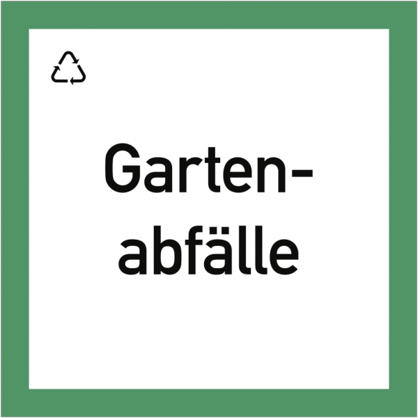 Dreifke® Wertstoffkennzeichnung &quot;Gartenabfälle&quot;, Folie, 300x300 mm