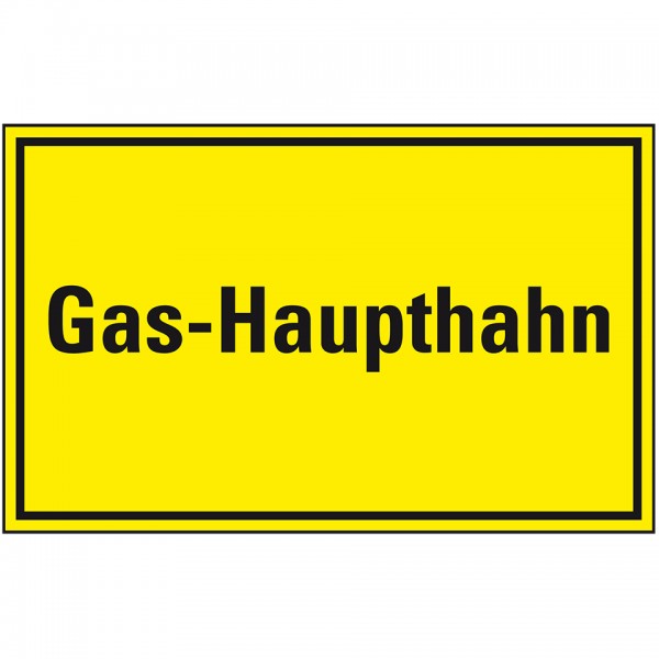 Dreifke® Schild I Hinweisschild Gas-Haupthahn, Kunststoff, 300x200mm