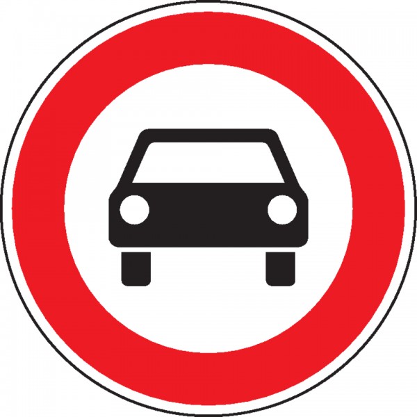 Schild I Verkehrszeichen Verbot für Kraftwagen, Nr.251, Aluminium RA2, reflektierend, Ø 600mm
