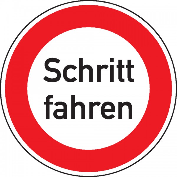 Dreifke® Schild I Verkehrszeichen Schritt fahren, Nr.274, Aluminium RA0, reflektierend, Ø 600mm, DIN 67520, nach StVO