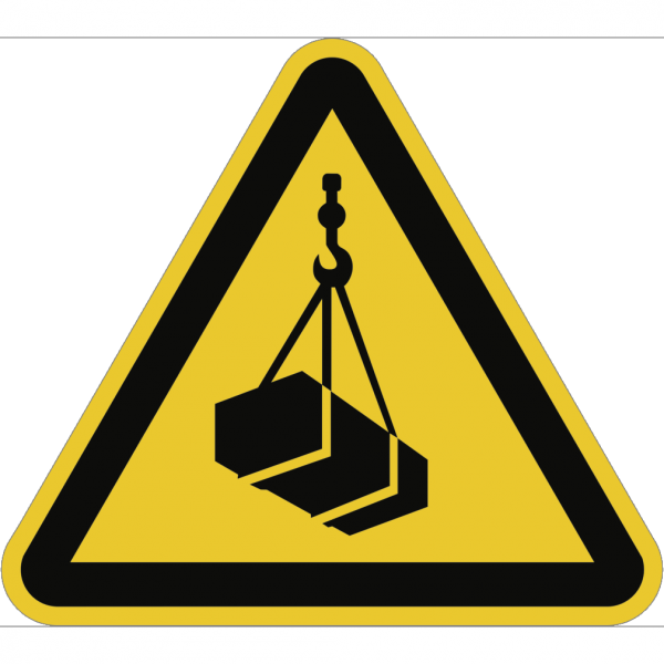 Dreifke® Schild Warnung vor schwebender Last ISO 7010, Alu, 400 mm SL