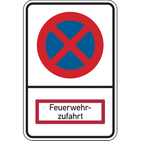 Dreifke® Hinweisschild, Absolutes Haltverbot, Feuerwehrzufahrt - 400x600x2 mm Aluverbund