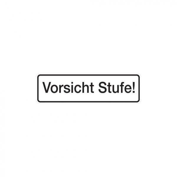 Dreifke® Hinweisschild, Vorsicht Stufe!, 70 x 240 mm, Alu geprägt 1 Stk.