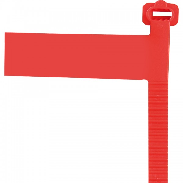 Kabelbinder mit Kennzeichnungsfeld, rot, Kunststoff, bis Ø 60mm, 9x220mm, 200/VE