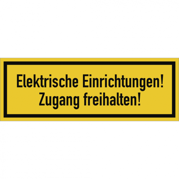 Dreifke® Aufkleber Elektrische Einrichtungen! Zugang freihalten!, Textschild, Folie, 210x74 mm
