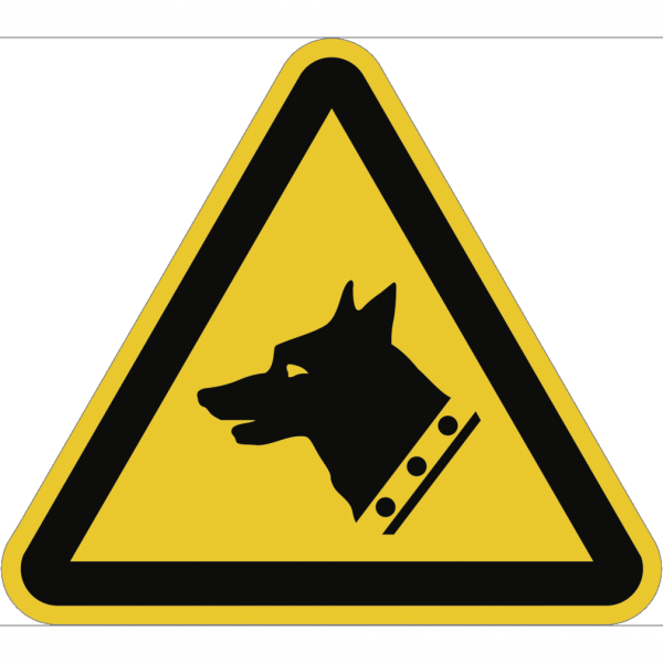 Dreifke® Schild Warnung vor Wachhund ISO 7010, Alu, 200 mm SL