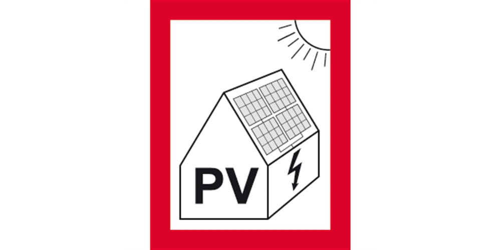 Dreifke® Aufkleber Hinweis auf eine PV-Anlage (Photovoltaikanlage), Folie,  105x148 mm, Privatgrundstück und Haus, Hinweisschilder & Piktogramme, Schilder & Etiketten