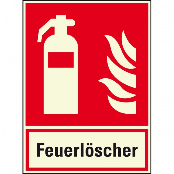 Schild I PERMALIGHT power langnachleuchtend Brandsch.-Kombischild Feuerlöscher, Aluminium, 200x270mm, ASR DIN EN ISO 7010 F001
