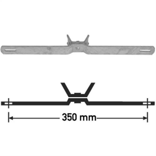 Dreifke® Bandschelle für flache Verkehrszeichen, Stahl, verzinkt, Lochabstand 350mm