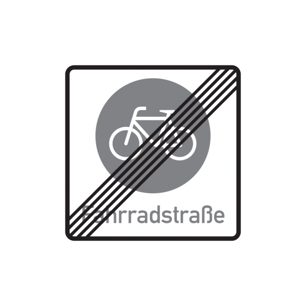 Dreifke® Verkehrszeichen, Ende der Fahrradstraße, Zeichen 244.2 | Alu 2 mm, reflektierend | 600x600 mm