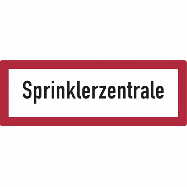 Dreifke® Feuerwehrschild, Sprinklerzentrale - DIN 4066 | Alu geprägt | 420x148 mm, 1 Stk