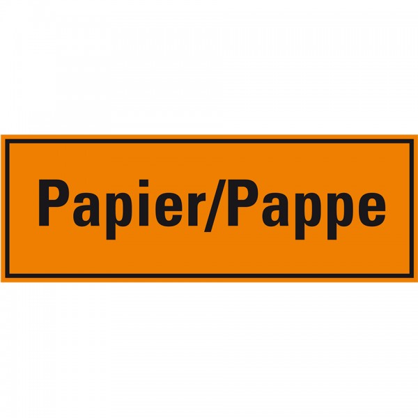 Dreifke® Aufkleber I Hinweisschild Papier/Pappe, orange/schwarz, Folie, selbstklebend, 297x105mm