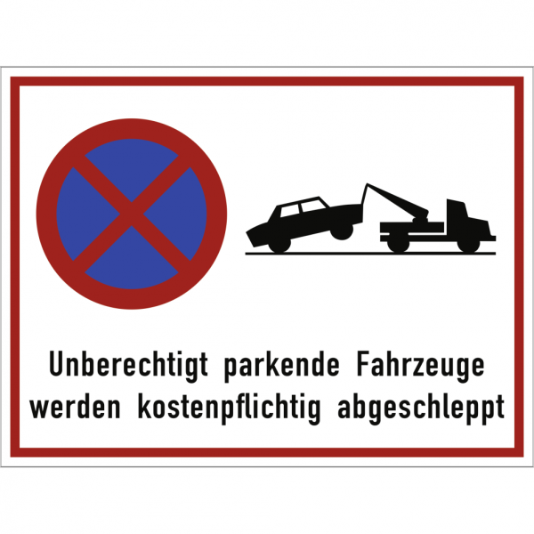 Dreifke® Schild Unberechtigt parkende Fahrzeuge ..., Alu, 400x300 mm