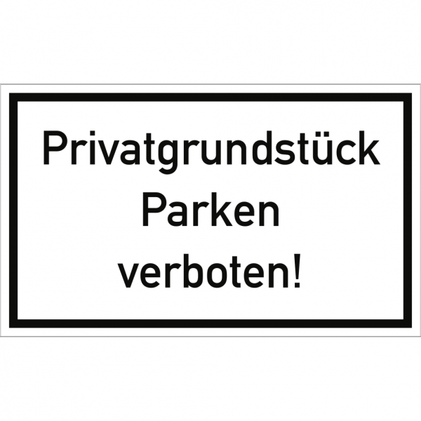 Dreifke® Schild Privatgrundstück Parken verboten!, Kunststoff, 250x150 mm