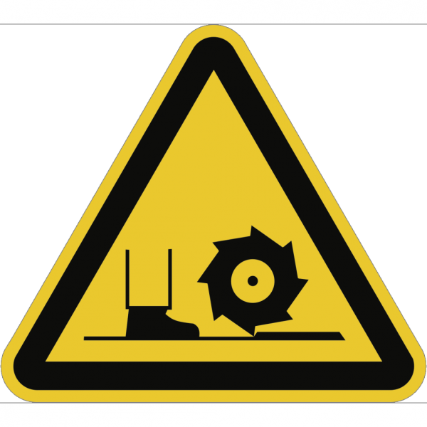 Dreifke® Warnung vor Fräswelle DIN 4844-2, Folie, 50 mm SL, 6 Stück/Bogen