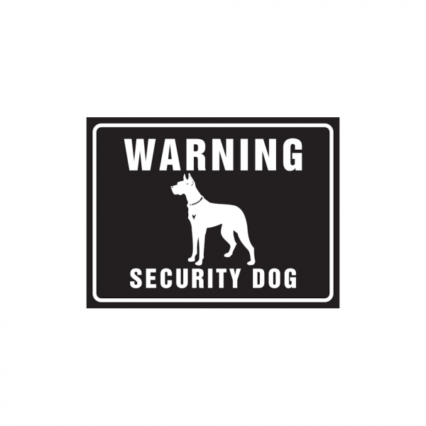 Dreifke® Hinweisschild, Warning Security Dog, Aluminium, 150 x 200 mm, Alu geprägt 1 Stk.