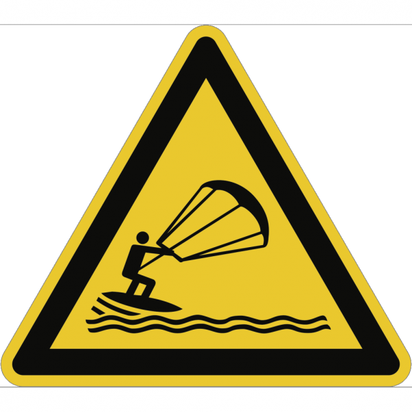 Dreifke® Schild Warnung vor Kitesurfern ISO 20712-1, Alu, 400 mm SL