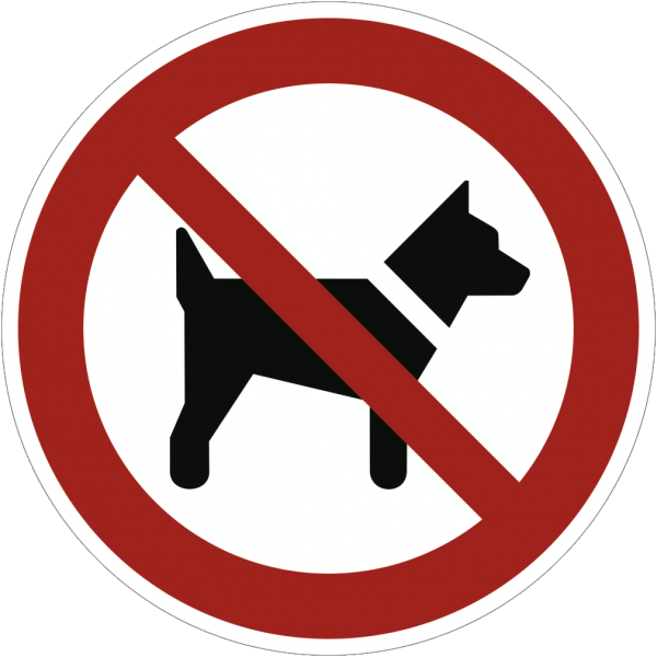 Dreifke® Alu-Schild &quot;Mitführen von Hunden verboten&quot;, Ø40cm, 1 Stück, Gebotszeichen (P021) gem. ISO 7010