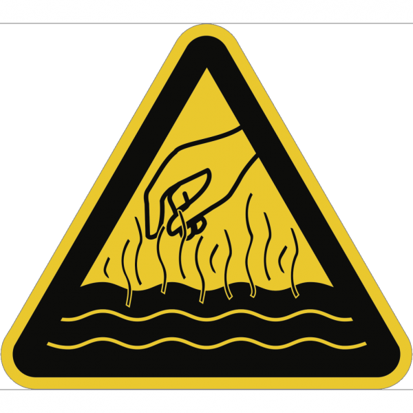 Dreifke® Aufkleber Warnung vor heißen Flüssigkeiten und Dämpfen, Folie, 200 mm SL