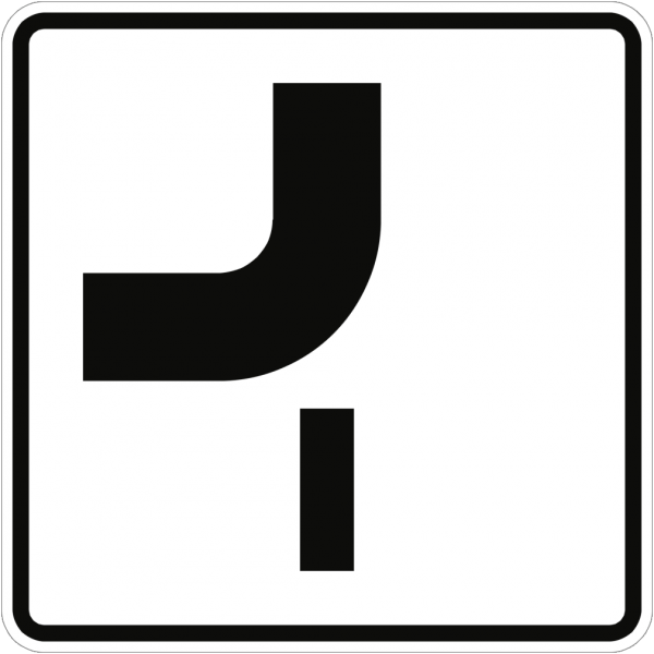 Verkehrsschild VZ1002-14, Verlauf der Vorfahrtstraße an Einmündungen, Alu, RA1, 420x420 mm