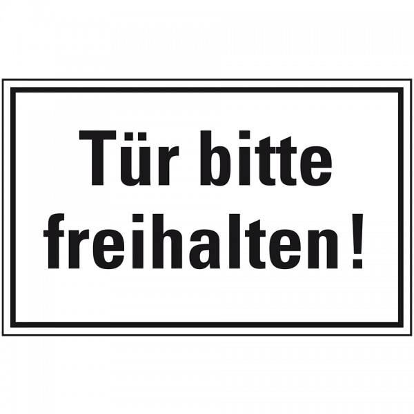 Dreifke® Schild I Türhinweisschild Tür bitte freihalten!, Kunststoff, 300x200mm