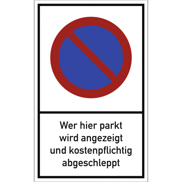 Dreifke® Schild Wer hier parkt wird angezeigt ..., Alu, 250x400 mm