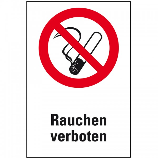 Dreifke® Schild I Verbots-Kombischild Rauchen verboten, praxisbewährt, Kunststoff, 200x300mm, BGV A8