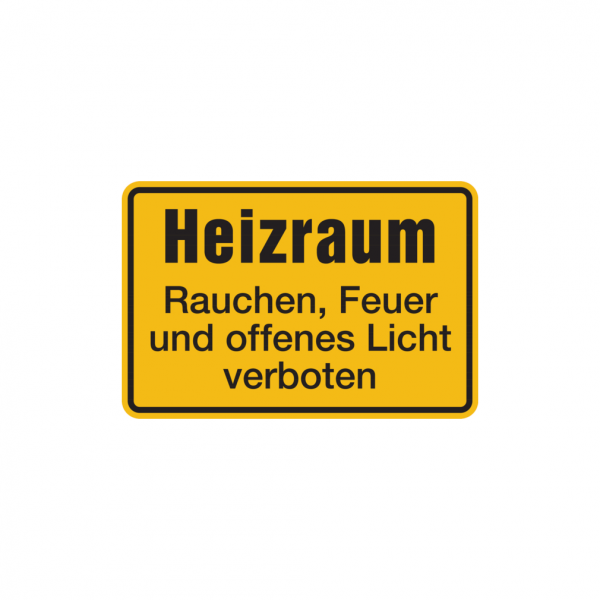 Dreifke® Hinweisschild, Heizraum Feuer verboten, 200 x 300 mm, Aluminium geprägt, Alu geprägt 1 Stk.