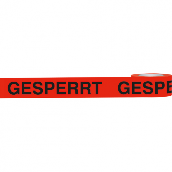 Dreifke® Klebeband GESPERRT, rot/schwarz, Polypropylen, selbstkl., 50mm, 66m/Rolle