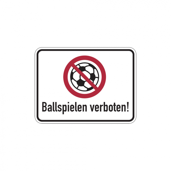 Dreifke® Verbotsschild, Ballspielen verboten, 300x400mm, Alu glatt, Alu 2 mm 1 Stk.