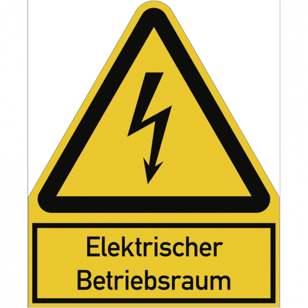 Dreifke® Elektrischer Betriebsraum ISO 7010, Kombischild, Alu, 200x244 mm