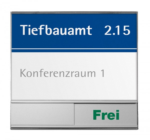 RIO Türschild mit Belegt/Frei-Schieber, Format: 149,5x149,5 mm