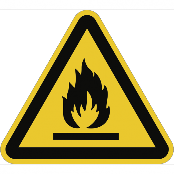 Dreifke® Aufkleber Warnung vor feuergefährlichen Stoffen ISO 7010, Folie, 100 mm SL