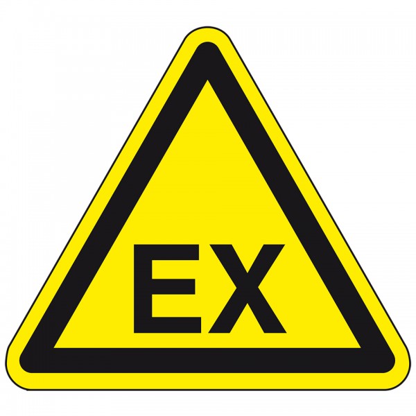 Dreifke® Schild I Warnschild Warnung von explosionsfähiger Atmosphäre, Aluminium, SL400mm, ASR A1.3, DIN 4844 D-W021