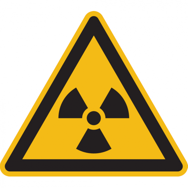 Dreifke® Warnschild, Warnung vor radioaktiven Stoffen oder ionisierender Strahlung W003 - ASR A1.3 (ISO 7010) | Alu geprägt | 200mm, 1 Stk