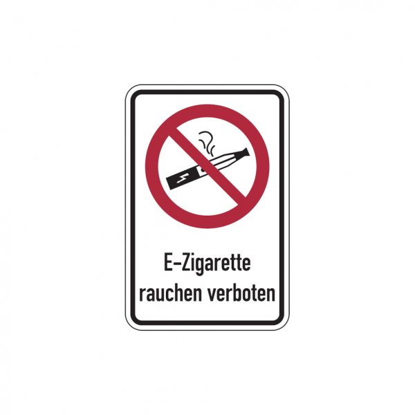Dreifke® Verbotsschild, Kombischild, E-Zigarette rauchen verboten, praxisbewährt | Folie selbstklebend | 100x150 mm, 1 Stk