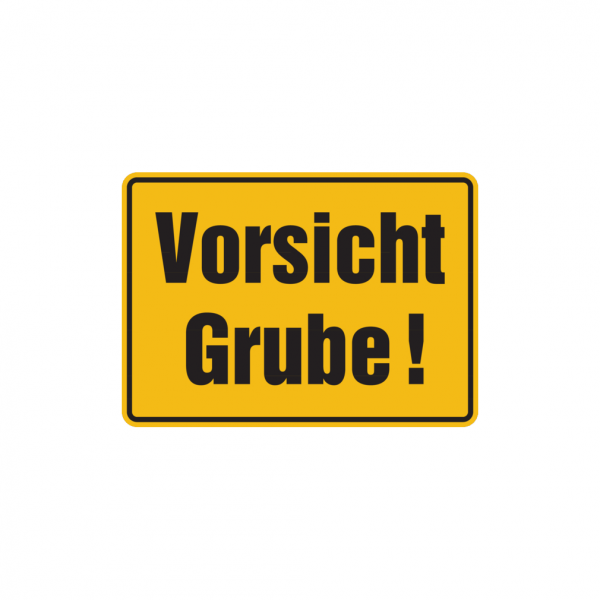 Dreifke® Hinweisschild, Vorsicht Grube!, 250x350mm, Alu geprägt, Alu geprägt 1 Stk.