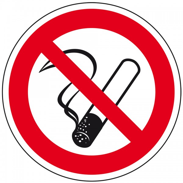 Schild I Verbotsschild Rauchen verboten, praxisbewährt, Kunststoff, Ø 400mm, BGV A8