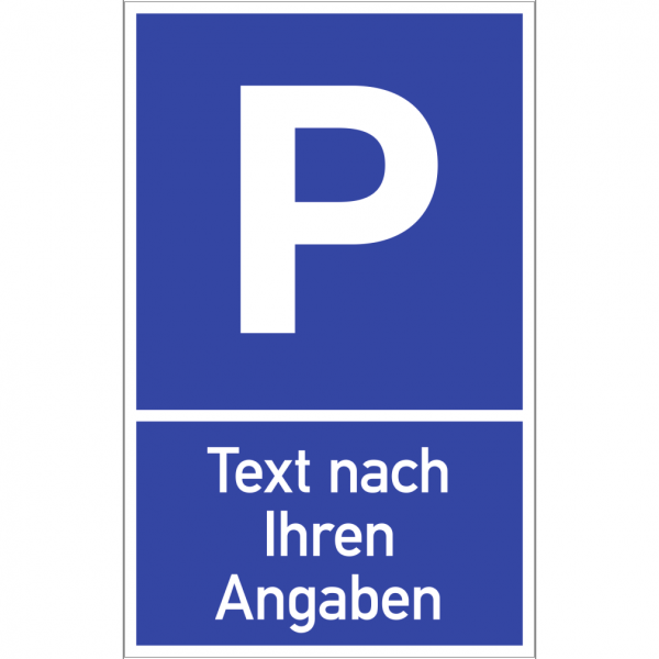 Dreifke® Parkplatzschild - Text nach Ihren Angaben, Alu, 250x400 mm