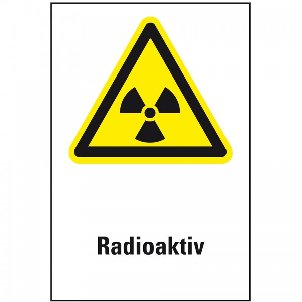 Dreifke® Schild I Warn-Kombischild Radioaktiv, Aluminium, 200x300mm, ASR A1.3, DIN EN ISO 7010 W003