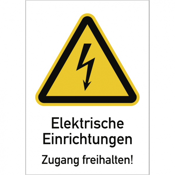 Dreifke® Schild Elektrische Einrichtungen Zugang freihalten!, Kombischild,Kunststoff, 210x297 mm